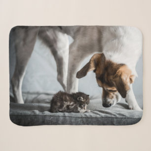 Cutest Baby Animals Baby Kitten & Dog Sherpa Blanket