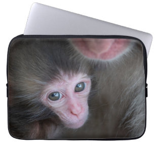 Cutest Baby Animals Baby Macaque Monkey & Mother Laptop Sleeve