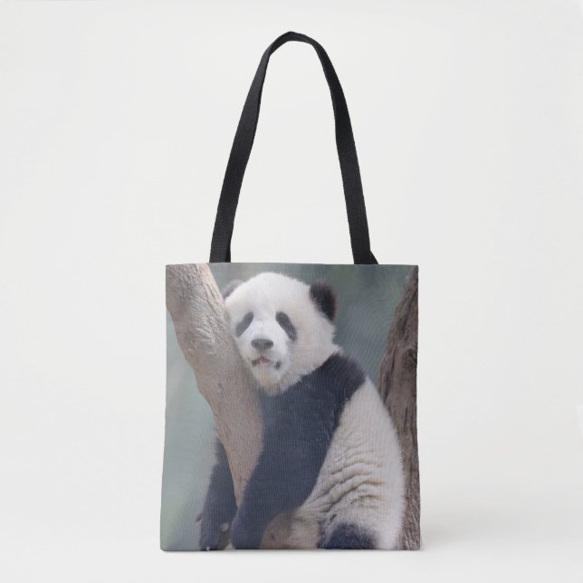 Cutest Baby Animals | Baby Panda Bear Sleeping Tote Bag (Front)