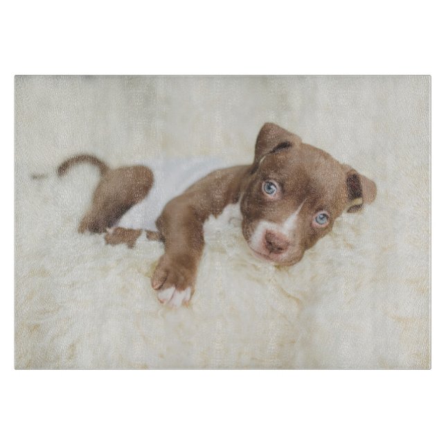 Cutest Baby Animals | Baby Pit Bull Puppy Cutting Board (Front)