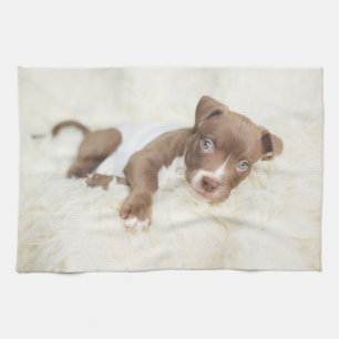 Cutest Baby Animals Baby Pit Bull Puppy Tea Towel