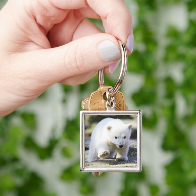 Cutest Baby Animals | Baby Polar Bear Cub Key Ring (Hand)