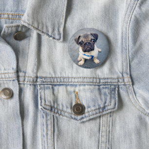 Cutest Baby Animals Baby Pug 6 Cm Round Badge