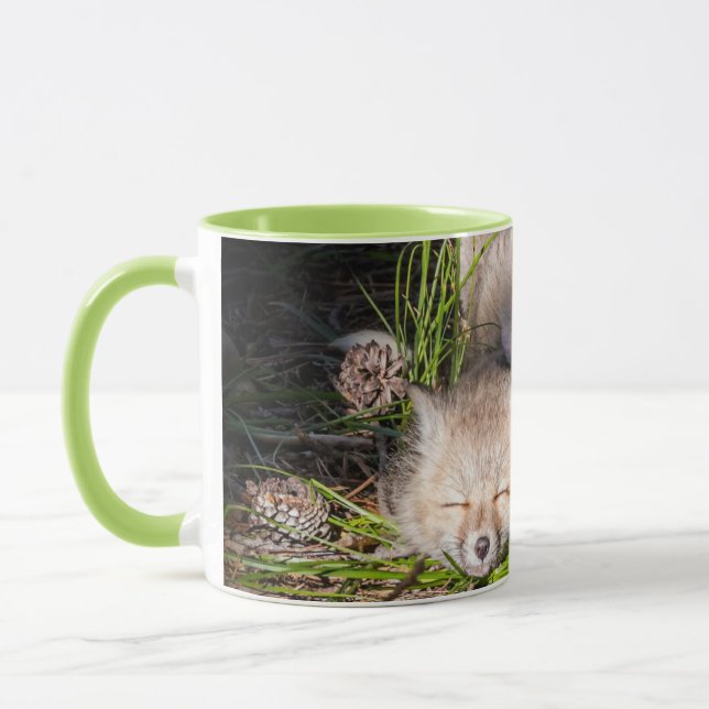 Cutest Baby Animals | Baby Red Fox Kits Sleeping Mug (Left)