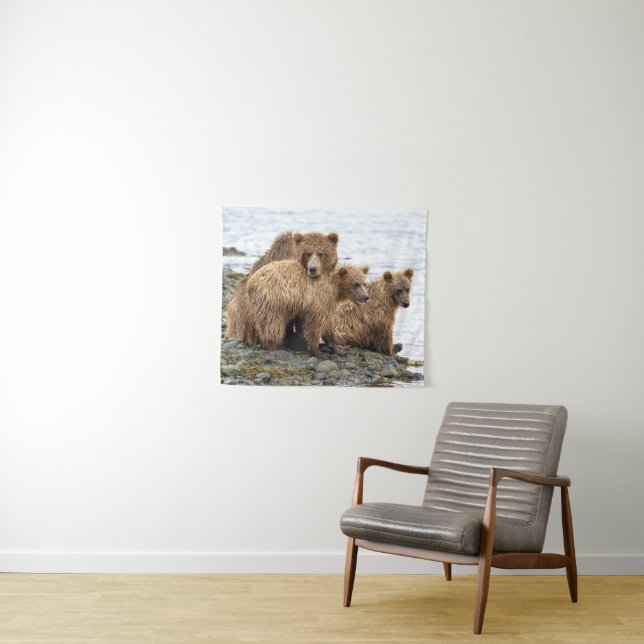 Cutest Baby Animals | Bear & Cubs Tapestry (In Situ (Horizontal))