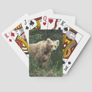 Cutest Baby Animals Bear Mama Bear & Her Cubs Playing Cards