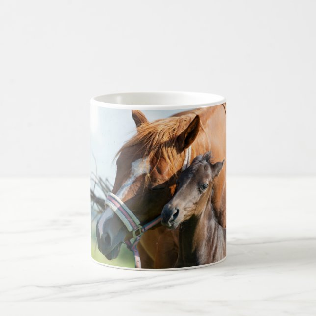 Cutest Baby Animals | Black Foal with Mum Coffee Mug (Center)