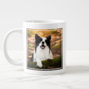 Cutest Baby Animals Black & White Border Collie Large Coffee Mug
