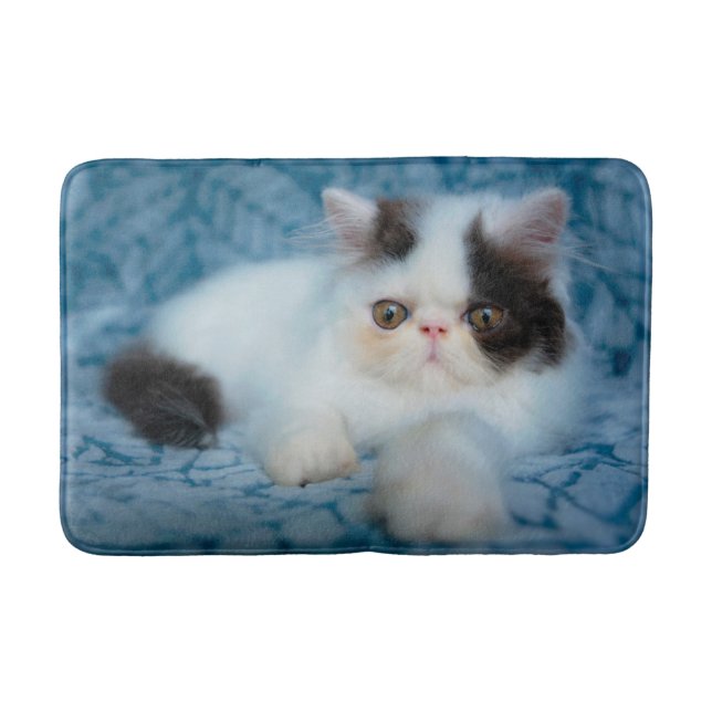 Cutest Baby Animals | Black & White Kitten Bath Mat (Front)