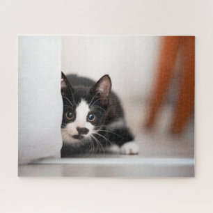 Cutest Baby Animals   Black & White Kitten Jigsaw Puzzle