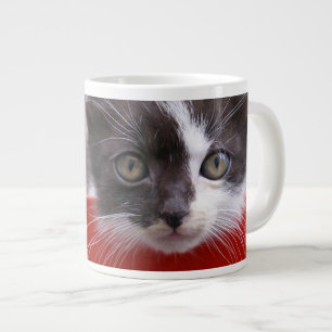Cutest Baby Animals Black & White Kitten Large Coffee Mug
