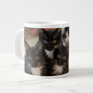 Cutest Baby Animals   Black & White Kittens Large Coffee Mug