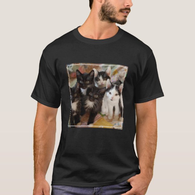 Cutest Baby Animals | Black & White Kittens T-Shirt (Front)