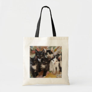 Cutest Baby Animals Black & White Kittens Tote Bag