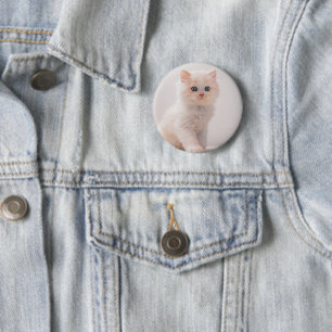 Cutest Baby Animals Blue Eye Kitten 6 Cm Round Badge