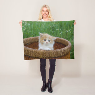 Cutest Baby Animals   Blue Eyed Kitten Fleece Blanket