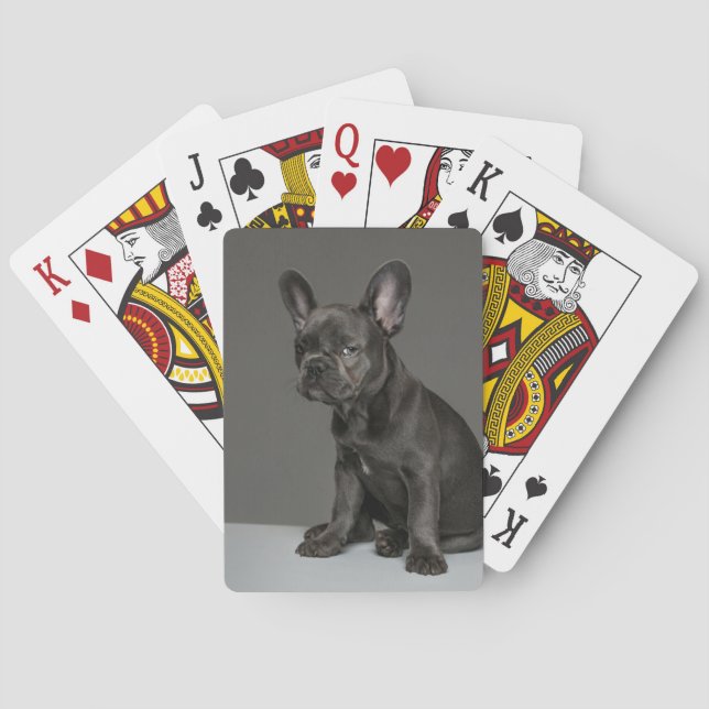 Cutest Baby Animals | Blue French Bulldog Puppy Playing Cards (Back)