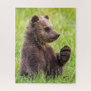Cutest Baby Animals   Brown Bear Cub Wave Jigsaw Puzzle