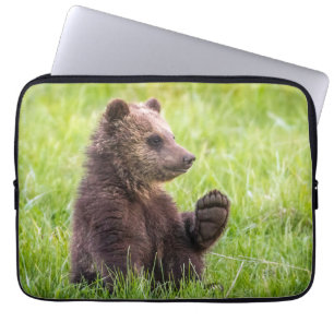 Cutest Baby Animals Brown Bear Cub Wave Laptop Sleeve