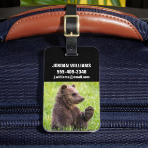 Cutest Baby Animals Brown Bear Cub Wave Luggage Tag