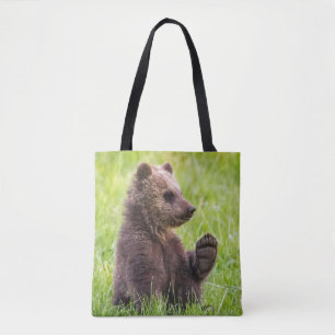 Cutest Baby Animals Brown Bear Cub Wave Tote Bag