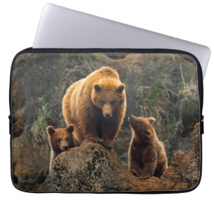 Cutest Baby Animals   Brown Bear Family Laptop Sleeve