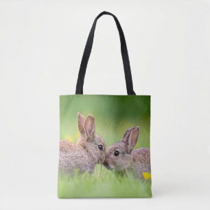 Cutest Baby Animals   Bunny Kiss Tote Bag