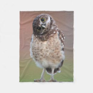 Cutest Baby Animals Burrowing Owl Owlet Fleece Blanket