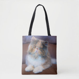 Cutest Baby Animals Calico Persian Kitten Tote Bag