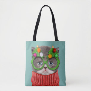 Cutest Baby Animals   Cat Christmas Sweater Tote Bag