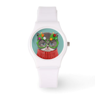 Cutest Baby Animals Cat Christmas Sweater Watch