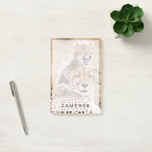 Cutest Baby Animals Cheetah Cat & Cub Post-it Notes