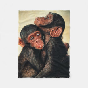 Cutest Baby Animals   Chimpanzee Hug Fleece Blanket