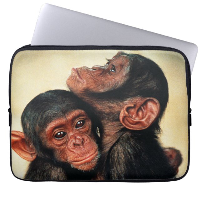 Cutest Baby Animals | Chimpanzee Hug Laptop Sleeve (Front)