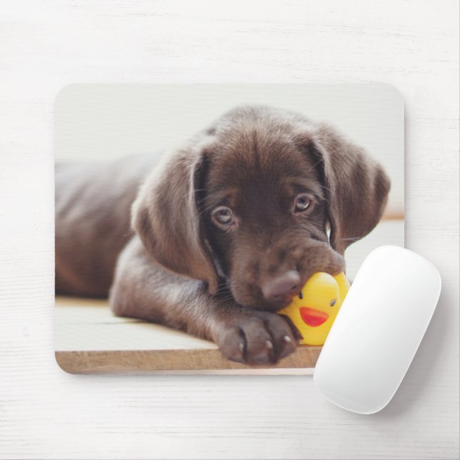 Cutest Baby Animals | Chocolate Labrador Puppy Mouse Pad (With Mouse)
