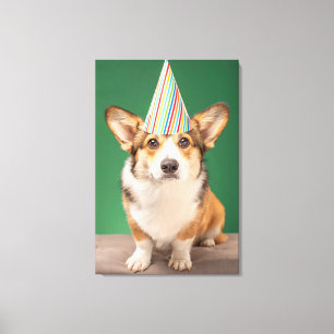 Cutest Baby Animals Corgi Birthday Puppy Canvas Print