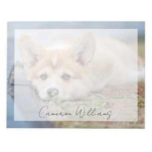 Cutest Baby Animals Corgi Laying in the Yard Notepad