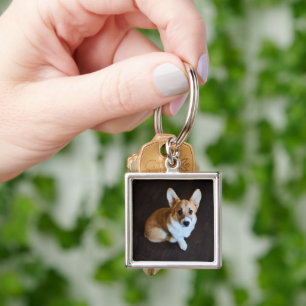 Cutest Baby Animals Corgi Looking Up Key Ring