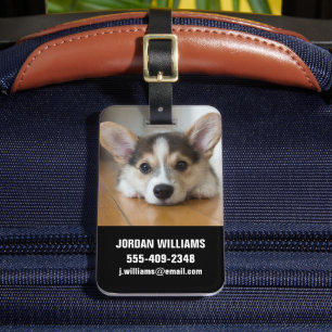 Cutest Baby Animals Corgi Puppy Looking Luggage Tag