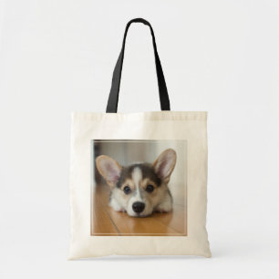 Cutest Baby Animals Corgi Puppy Looking Tote Bag