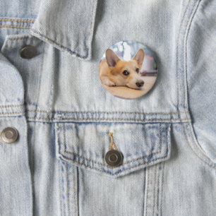Cutest Baby Animals Corgi Puppy on Floor 6 Cm Round Badge