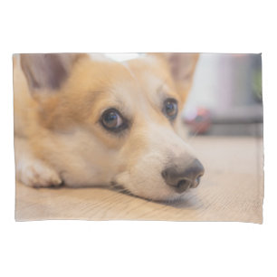 Cutest Baby Animals Corgi Puppy on Floor Pillowcase