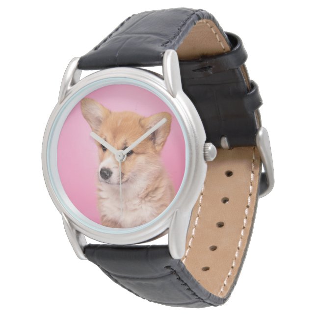 Cutest Baby Animals | Corgi Puppy on Pink Watch (Angled)