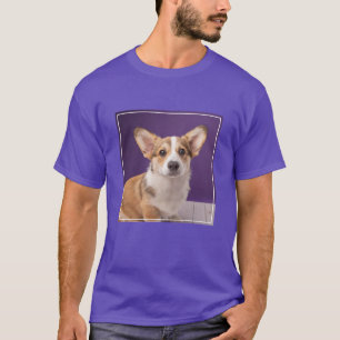 Cutest Baby Animals   Corgi Puppy on Purple T-Shirt