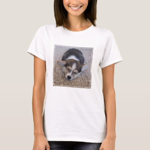 Cutest Baby Animals Corgi Puppy on Shag Rug T-Shirt