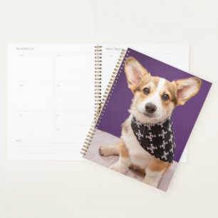 Cutest Baby Animals Corgi Puppy Skull Bandanna Planner