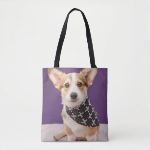 Cutest Baby Animals   Corgi Puppy Skull Bandanna Tote Bag