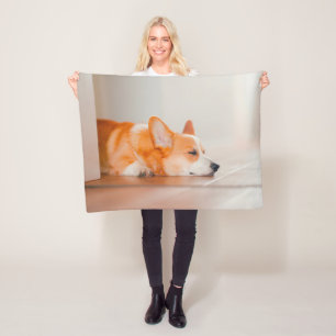 Cutest Baby Animals Corgi Sleeping Fleece Blanket
