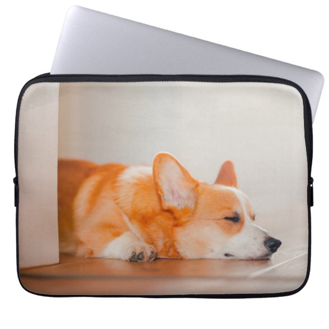 Cutest Baby Animals | Corgi Sleeping Laptop Sleeve (Front)