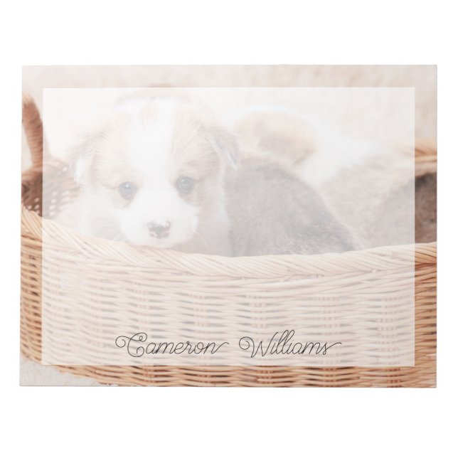 Cutest Baby Animals | Corgi Tiny Puppy Notepad (Front)